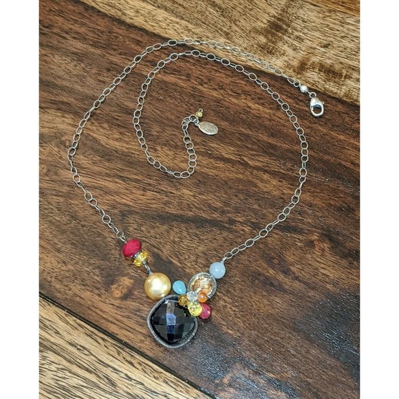 Anna Belkan Sterling Gemstone Bead Chain Necklace - Picture 2 of 8